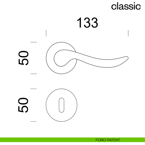 Maniglia per porta Classic dnd Handles foro patent