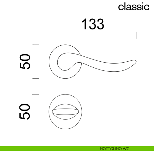 Maniglia per porta Classic dnd Handles nottolino wc