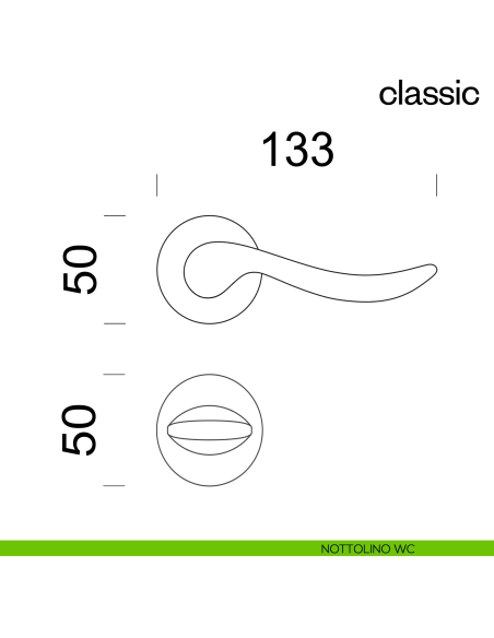 Maniglia per porta Classic dnd Handles nottolino wc