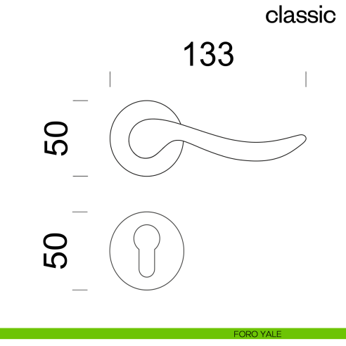 Maniglia per porta Classic dnd Handles foro yale