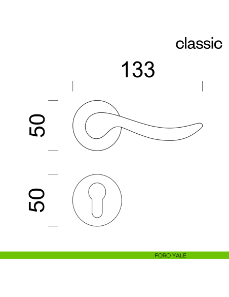 Maniglia per porta Classic dnd Handles foro yale