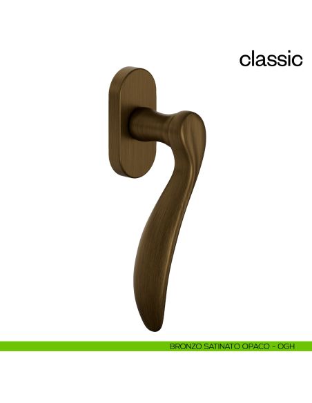 Maniglia per finestra martellina DK Classic dnd Handles bronzo satinato opaco