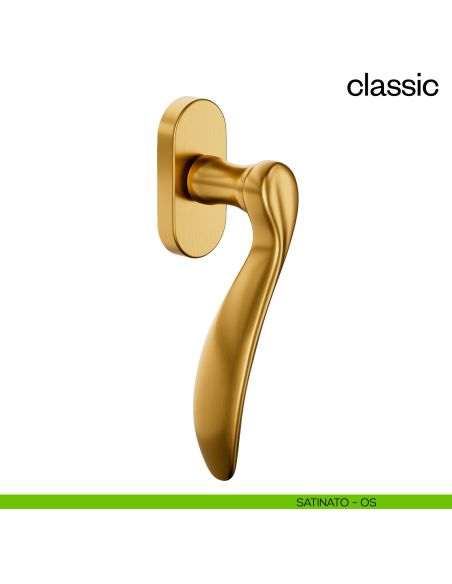 Maniglia per finestra martellina DK Classic dnd Handles satinato