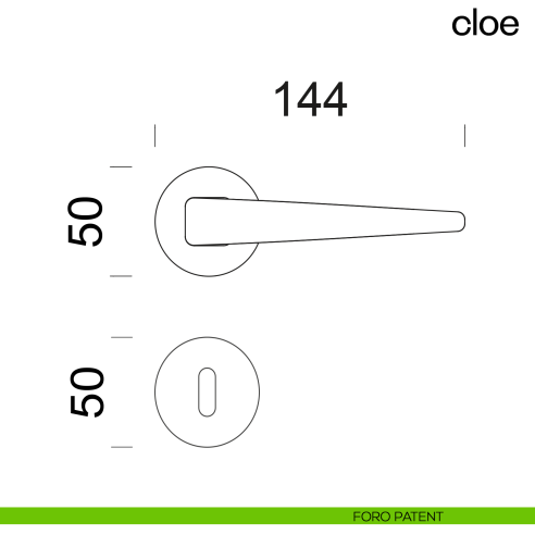 Maniglia per porta Cloe dnd Handles foro patent