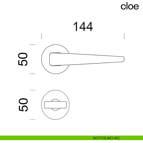 Maniglia per porta Cloe dnd Handles nottolino wc