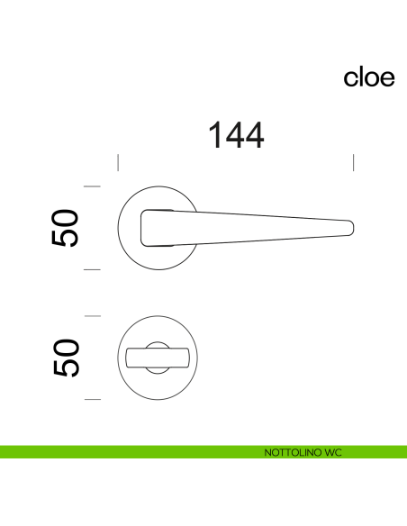 Maniglia per porta Cloe dnd Handles nottolino wc