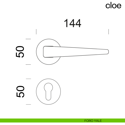 Maniglia per porta Cloe dnd Handles foro yale