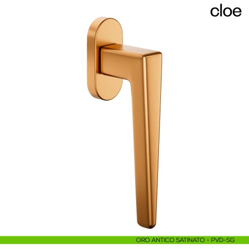 Maniglia per finestra martellina DK Cloe dnd PVD oro antico satinato