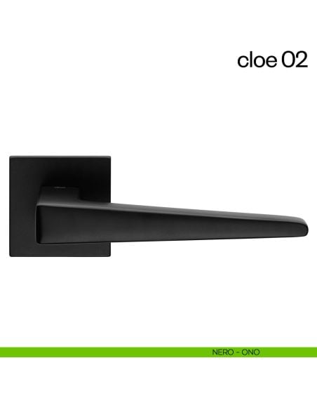 Maniglia per porta Cloe 02 dnd Handles con rosetta e bocchetta quadrata fine nero