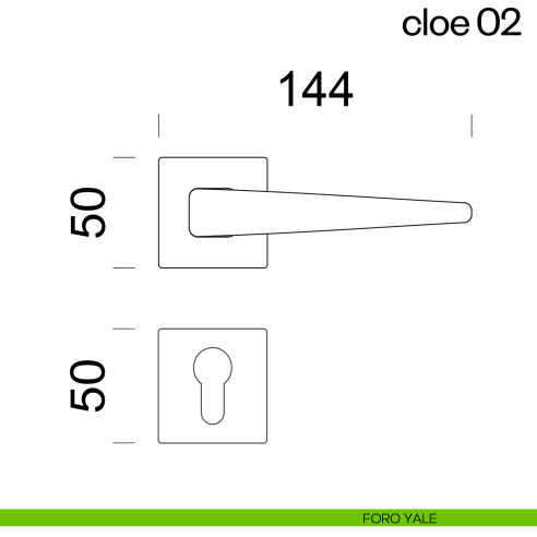 Maniglia per porta Cloe 02 dnd Handles foro yale