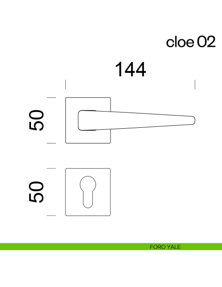 Maniglia per porta Cloe 02 dnd Handles foro yale