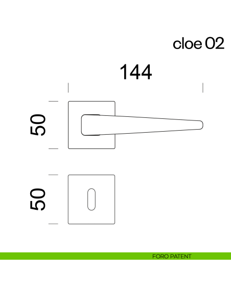 Maniglia per porta Cloe 02 dnd Handles foro patent