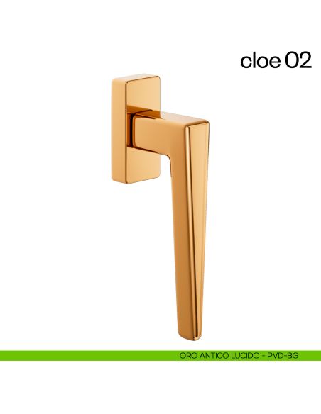 Maniglia per finestra martellina DK Cloe 02 dnd PVD oro antico lucido