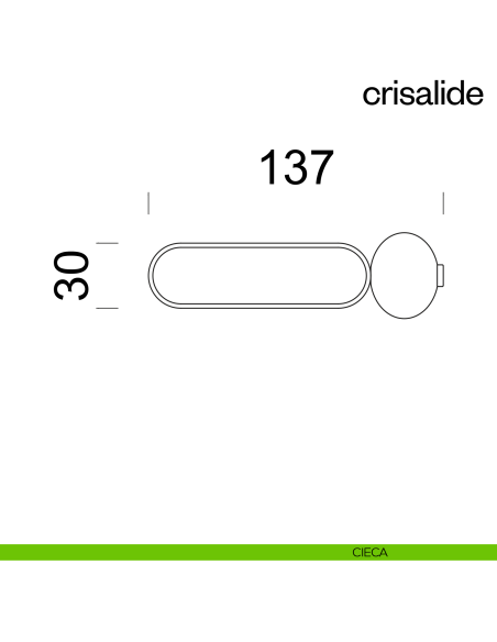Maniglia per porta con porcellana Crisalide dnd handles con rosetta minimale Unico cieca