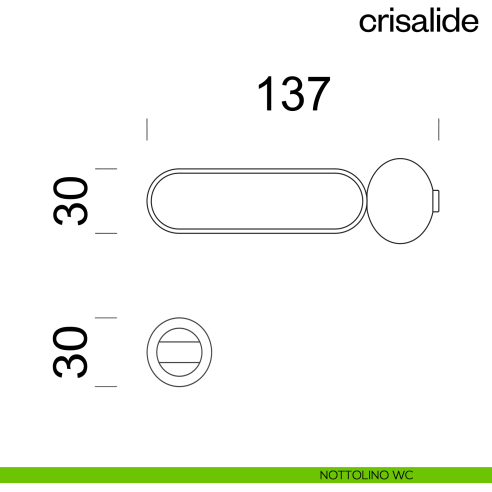 Maniglia per porta con porcellana Crisalide dnd handles con rosetta minimale Unico nottolino wc