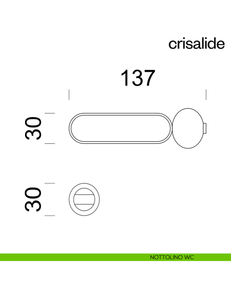 Maniglia per porta con porcellana Crisalide dnd handles con rosetta minimale Unico nottolino wc