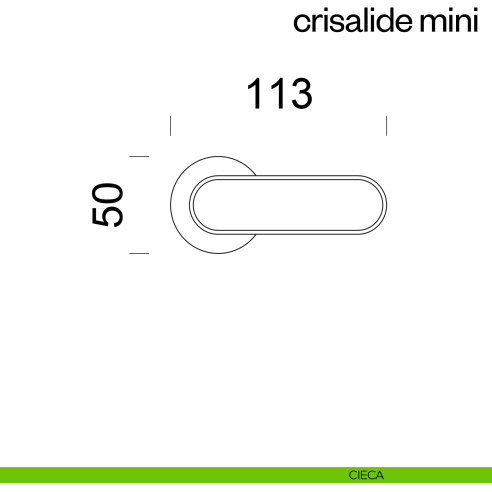 Maniglia per porta Crisalide Mini dnd handles con porcellana - senza bocchette