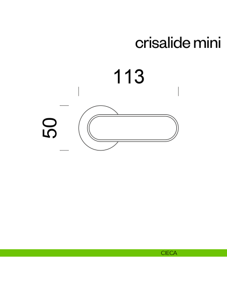 Maniglia per porta Crisalide Mini dnd handles con porcellana - senza bocchette