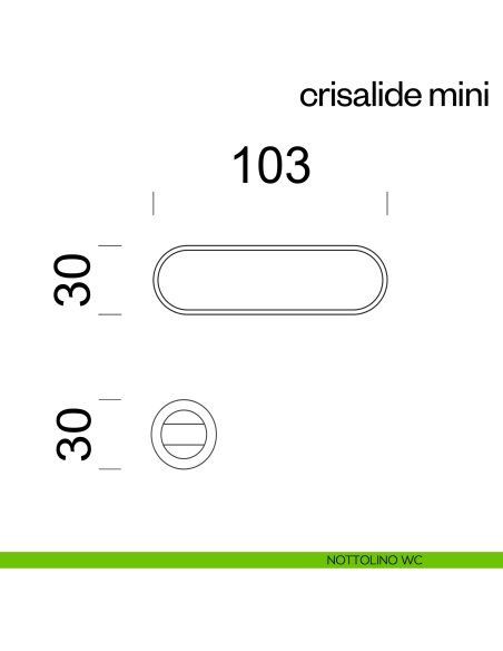 Maniglia per porta Crisalide con porcellana Mini dnd handles con rosetta minimale Unico - nottolino wc