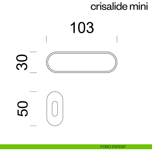 Maniglia per porta Crisalide con porcellana Mini dnd handles con rosetta minimale Unico - foro patent