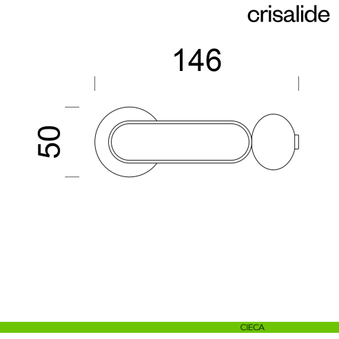 Maniglia per porta Crisalide dnd handles con porcellana - cieca