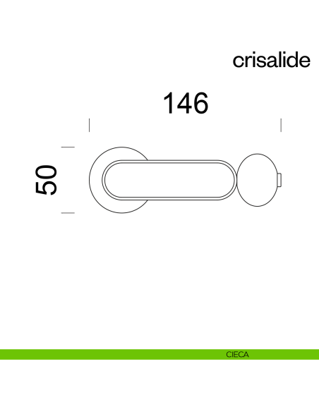 Maniglia per porta Crisalide dnd handles con porcellana - cieca
