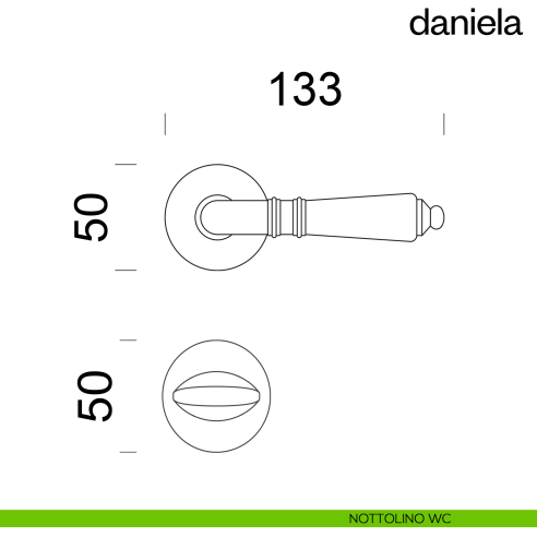 Maniglia per porta Daniela dnd Handles nottolino wc