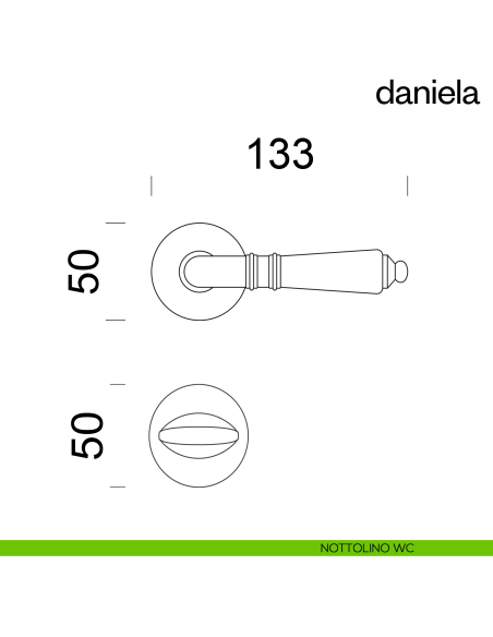 Maniglia per porta Daniela dnd Handles nottolino wc