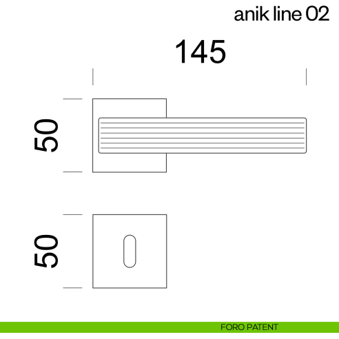 Maniglia per porta Anik Line 02 dnd Handles foro patent