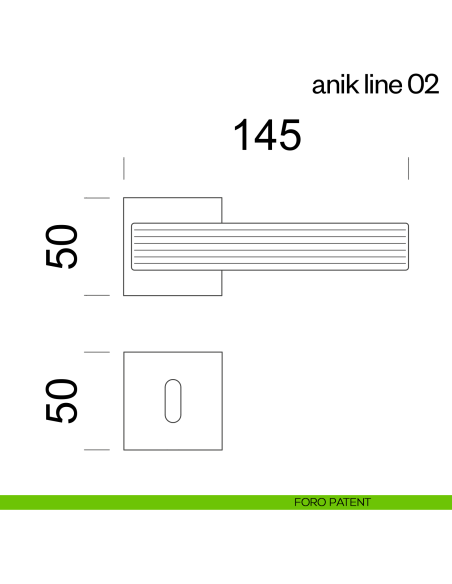 Maniglia per porta Anik Line 02 dnd Handles foro patent