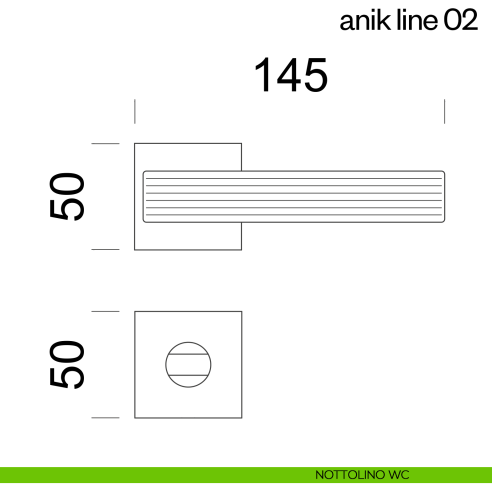 Maniglia per porta Anik Line 02 dnd Handles nottolino wc
