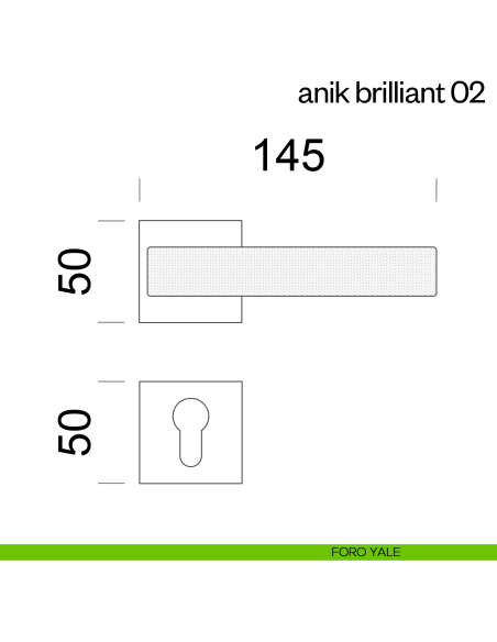 Maniglia per porta Anik Brilliant 02 dnd Handles foro yale