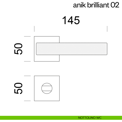 Maniglia per porta Anik Brilliant 02 dnd Handles nottolino wc