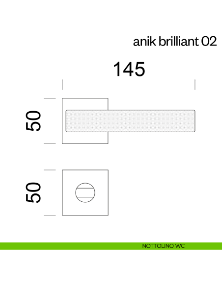 Maniglia per porta Anik Brilliant 02 dnd Handles nottolino wc