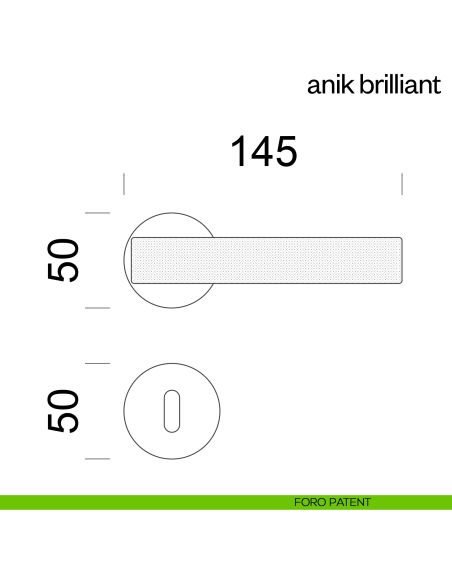 Maniglia per porta Anik Brilliant dnd Handles foro patent