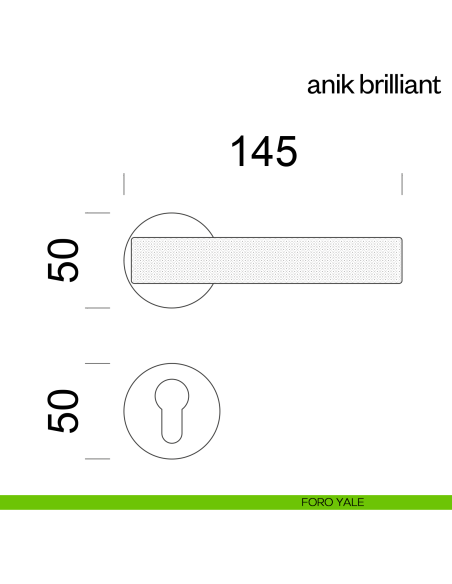 Maniglia per porta Anik Brilliant dnd Handles foro yale