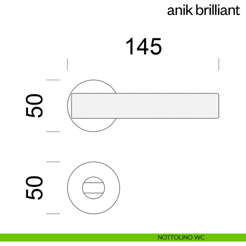 Maniglia per porta Anik Brilliant dnd Handles nottolino wc