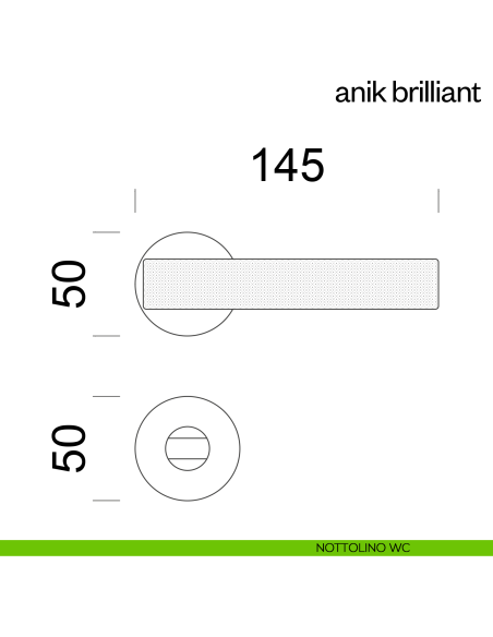 Maniglia per porta Anik Brilliant dnd Handles nottolino wc