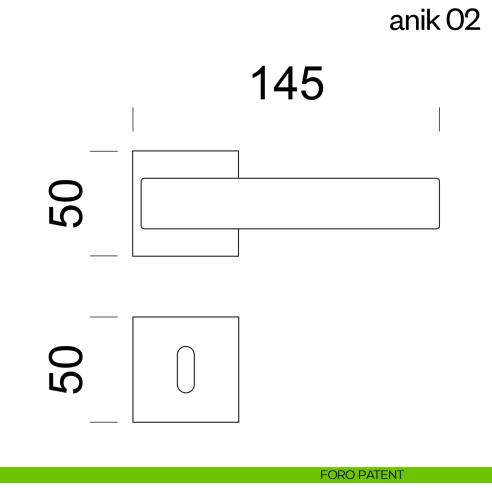 Maniglia per porta Anik 02 dnd Handles foro patent