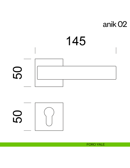 Maniglia per porta Anik 02 dnd Handles foro yale