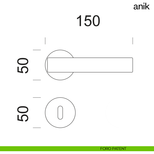 Maniglia per porta Anik dnd Handles foro patent