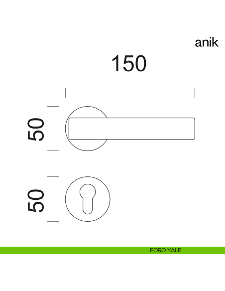 Maniglia per porta Anik dnd Handles foro yale