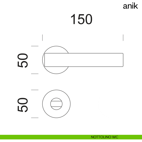 Maniglia per porta Anik dnd Handles nottolino wc