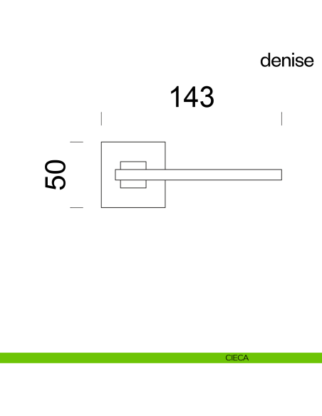 Maniglia per porta Denise dnd Handles con rosetta e bocchetta quadrata fine cieca