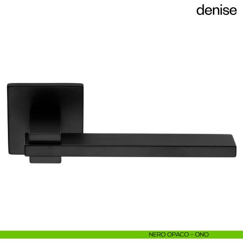 Maniglia per porta Denise dnd Handles con rosetta e bocchetta quadrata fine nero