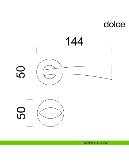 Maniglia per porta Dolce dnd Handles nottolino wc
