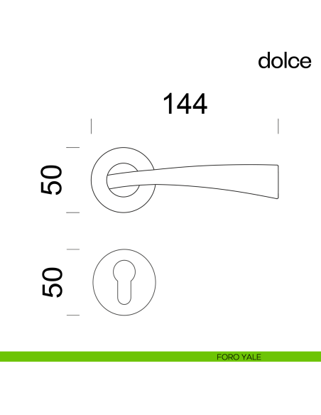 Maniglia per porta Dolce dnd Handles foro yale