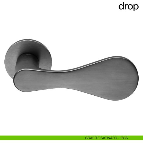 Maniglia per porta Drop dnd handles con rosetta fine grafite satinato
