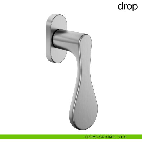 Maniglia per finestra martellina DK Drop dnd cromo satinato