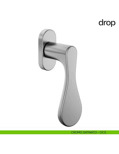 Maniglia per finestra martellina DK Drop dnd cromo satinato